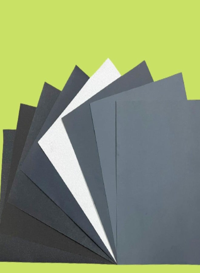 Color Zebra Wet & Dry Waterproof Sandpaper - Assorted Grits 150/220/320/400/600/1000/1500/2000 | 16 Sheets of Latex Silicon Carbide Sanding Paper (2 Pcs Each Grit) | 23cm x 28cm - Image 1
